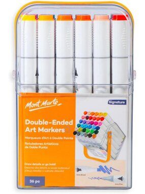 36pc Double-Ended Art Markers Set - Dual Tip Colored Alcohol Ink for Drawing